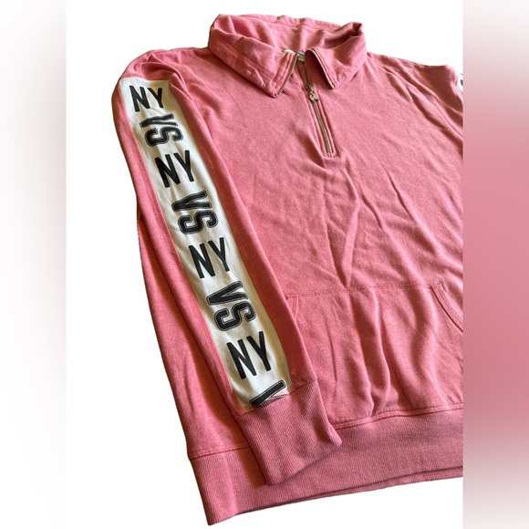 VICTORIA’S SECRET Wings Collection 1/4 Zip Pink Sweatshirt Size Small NY VS - Picture 7 of 13